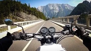 RAW onboard: Crossing the Border! riding Passo Predil (Predel, Predilpass) Honda CB500