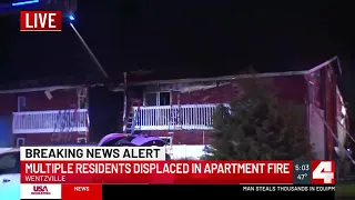 Entire Wentzville apartment building evacuated after catching fire overnight