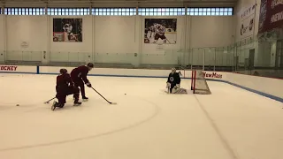 UMass defenseman Cale Makar shows off his quick hands at practice