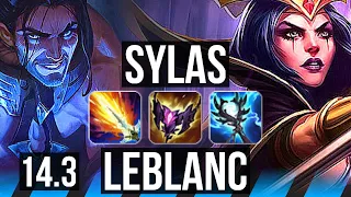 SYLAS vs LEBLANC (MID) | 10/1/8, 70% winrate, Legendary | EUW Master | 14.3