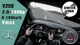 [4k] Mercedes Benz V250 (2020) 190hp - POV - 0-100 and 0-190kph Autobahn