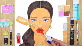 ASMR Makeup for Girl with PAPER cosmetics DIOR 💄 100% Sleep