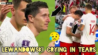 Robert Lewandowski CRYING Reaction in tears after scoring his first World Cup goal vs Saudi Arabia