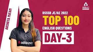DSSSB JE/AE 2022 | English | Top 100 English Questions #3