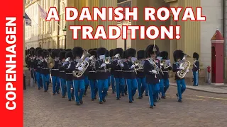 Copenhagen CHANGING OF THE GUARD Ceremony at Amalienborg Royal Palace - King´s Guard or Livgarden