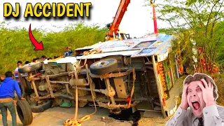 चलता फिरता डीजे खाया पलटी - DJ Accident Video !! DJ Pickup Accident !! Dangerous Stunt