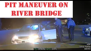 Stolen Vehicle does not stop - Arkansas State Police PIT / TVI vehicle on the River Bridge #pursuit