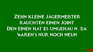 Die Toten Hosen, Zehn kleine Jägermeister-Lyrics-Text