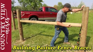 Building Fence braces for our new pasture area.