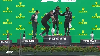 Lewis Post Covid-19 Side Effects - Almost Faint Hungarian GP Podium