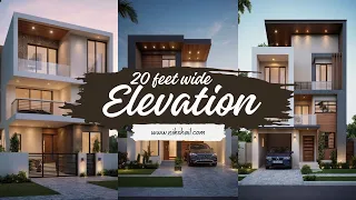 20 feet wide Indian house elevation by Nikshail