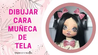 COMO DIBUJAR CARA DE MUÑECA DE TELA #muñecadetela #patronesdemuñecasgratis #diy #muñecadetrapo