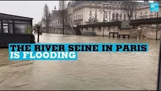 France: The river Seine in Paris is flooding