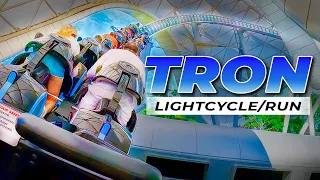 NEW TRON Lightcycle/Run FULL Ride POV BACK ROW [4K] Magic Kingdom Walt Disney World Roller Coaster