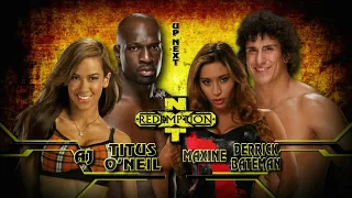 Titus O'Neil & AJ (W/Hornswoggle) vs Derrick Bateman & Maxine