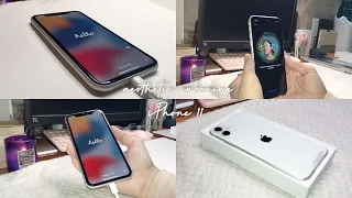 🎀 new iPhone 11 Unboxing & Setup + iPhone SE Comparison + realistic Unboxing in 2023 🌸 | hel frae