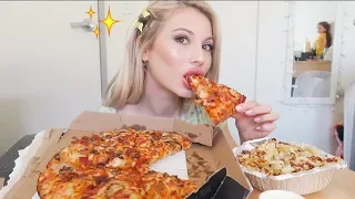 DOMINOS PIZZA + PASTA mukbang ♡