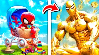 FILHO DO HOMEM ARANHA POBRE ATÉ +RICO do MUNDO no GTA 5 !!!