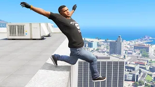 GTA 5 Jumping off Highest Buildings #11 - GTA V Funny Moments & Fails