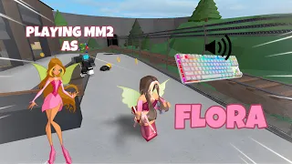 FLORA DESTROYS TEAMERS IN MM2 + GAMEPLAY (KEYBOARD ASMR)