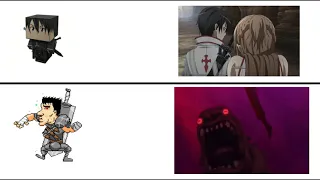 chad berserk lore vs sao lore meme