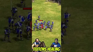 Teuton Monks Heal Teutonic Knight (AoE2) #Shorts