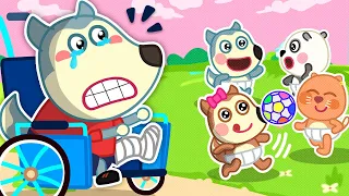 Oh No! Wolfoo's Leg Is Broken 🙅‍♂️ Don't Be A Bully Song 😡 Funny Kids Songs 🎶 Woa Baby Songs