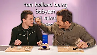 tom holland being babysat for 1 minute and 30 seconds