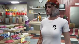 Free Born X Raised White Tee ,GTA online