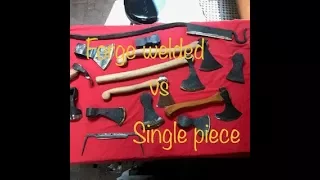 Forge welding vs single piece construction for axes, adzes and other tools