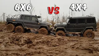 GELIK 6X6 vs 4X4 ... Comparative test Traxxas TRX4. Offroad rc