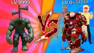 Team Siren Head vs Siren Head level up boss vs Human Hulk #6