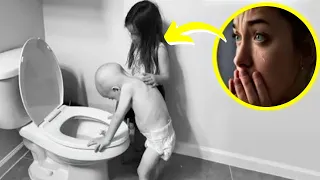 Die Kamera nahm auf, was dieses Mädchen im Badezimmer mit ihrem Bruder tat