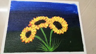 The Sunflowers |Acrylic Painting Demo #9 |Easy and Simple step by step Painting using Palette knife