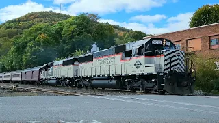 Reading & Northern EMDs leading Fall Foliage Passenger Trains: Fast Freight SD50-2
