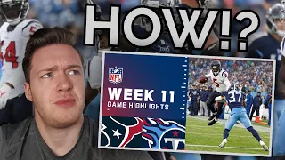 Swedish Dude Reacts to Texans vs. Titans Week 11 Highlights | NFL 2021