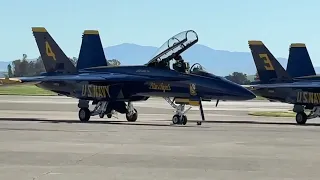 U.S. NAVY “Blue Angels” F-18 post-flight parade and inspection. 2024 Wings Over Solano. AFB Travis.