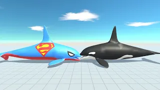 SUPER MAN ORCA DEATH RUN TOUR - Animal Revolt Battle Simulator
