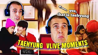 😂😂 HILARIOUS reaction to taehyung being extra on vlive! 😂😂
