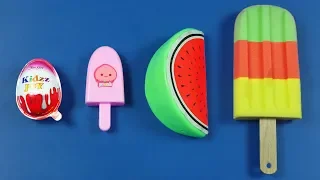 Learn Sizes with Surprise Eggs! Colorful Ice Cream, Watermelon Toy Learn with Colors for Kids