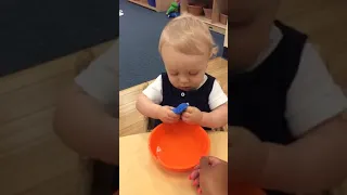 Priceless reaction of baby at Apple Montessori