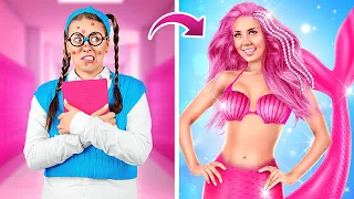 From Nerd to Princess! Mermaid Beauty Makeover Hacks and Gadgets | Back to school by Ha Hack