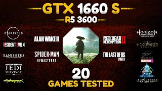 GTX 1660 SUPER + Ryzen 5 3600 : 20 Games Tested in 2024