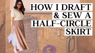 HOW I DRAFT, CUT, AND SEW A HALF-CIRCLE SKIRT | Jaclyn Salem