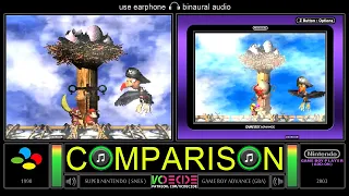 Donkey Kong Country 2 (SNES vs GBA) Side by Side Comparison (Game Boy Player) | VCDECIDE