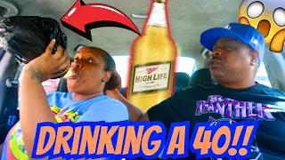 Drinking A 40OZ BEER In Front Of Him PRANK! | MUST WATCH *HILARIOUS REACTION*