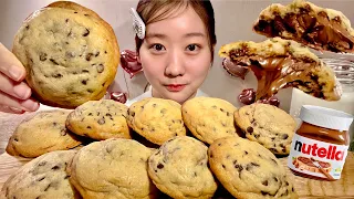 ASMR Шоколадное печенье с нутеллой【русские субтитры】【Mukbang/ Eating Sounds】