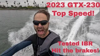 SPORT MODE TOP SPEED Sea-Doo GTX-230!!   Using IBR in real time! (intelligent brake and reverse)