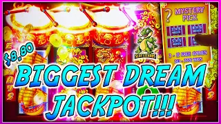 THE BIGGEST $8.80 DREAM MYSTERY JACKPOT HANDPAY! Dancing Drums Slot AMAZING MASSIVE COMEBACK WIN!