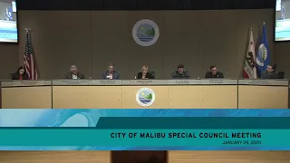 Malibu City Council Special Meeting January 29, 2020